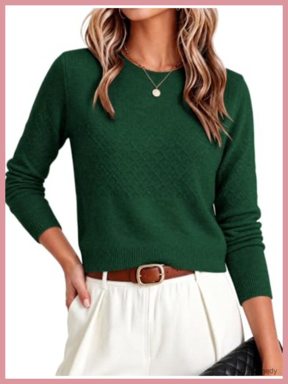 Cropped Long Sleeve Ribbed Knit Sweater Crew Neck Slim Fit Pullover